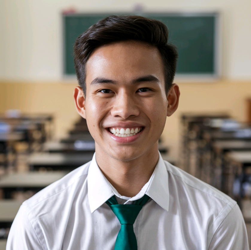 Smiling Vietnamese student